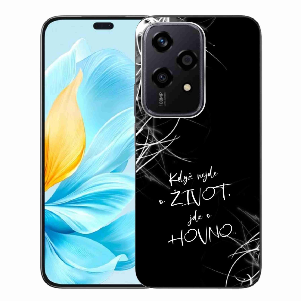 Gelový kryt mmCase na Honor 200 Lite 5G - vtipný text 16 černé pozadí