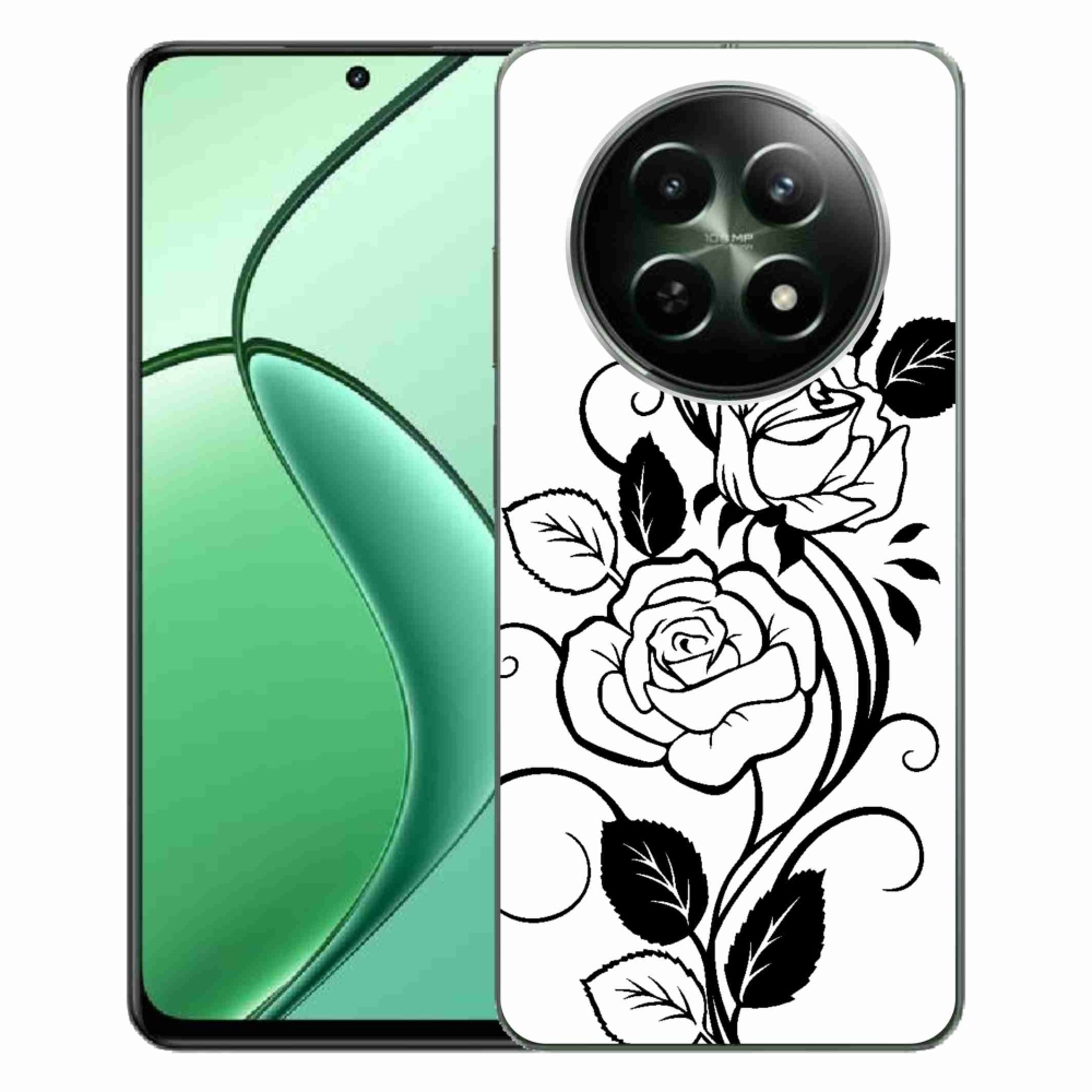 Gelový kryt mmCase na Realme 12 5G/12x 5G - černobílá růže