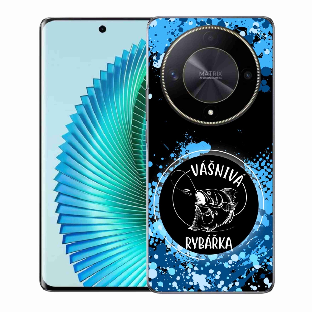 Gelový kryt mmCase na Honor Magic 6 Lite 5G - vášnivá rybářka černé pozadí