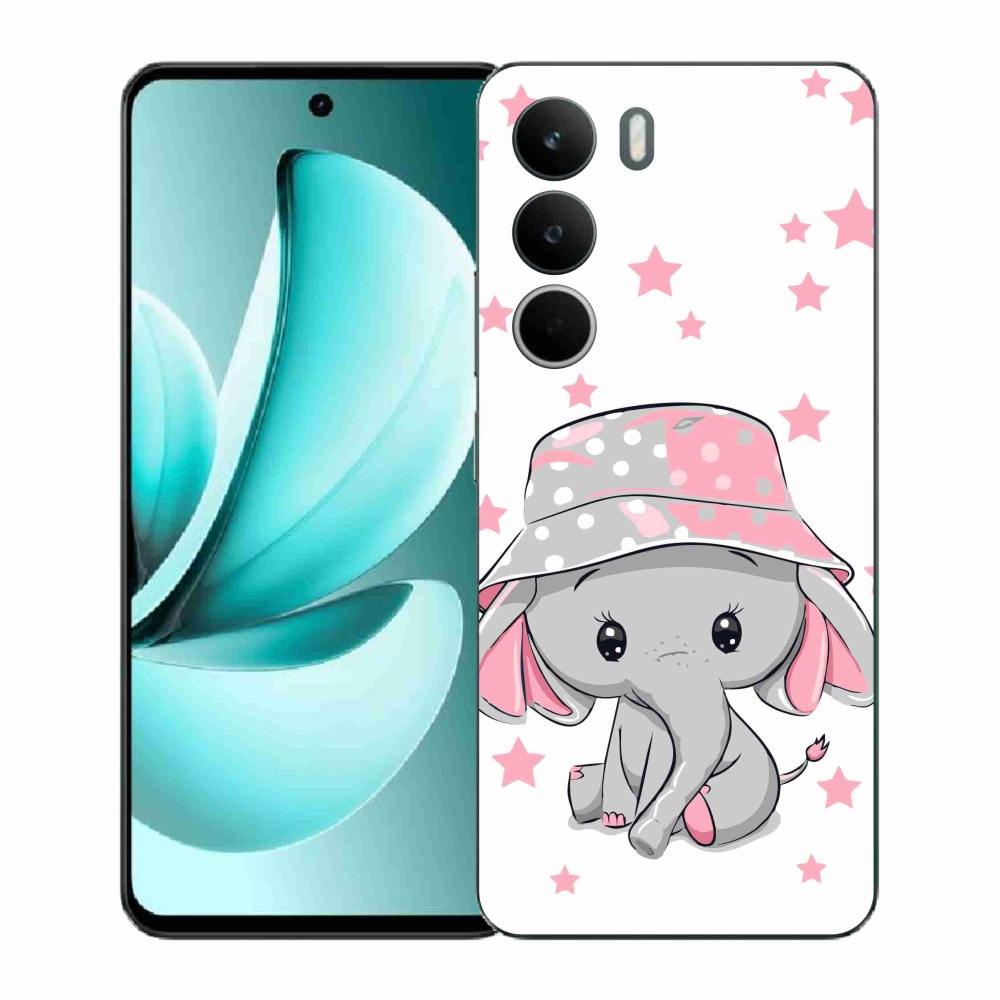 Gelový kryt mmCase na Realme C71 - růžový slon