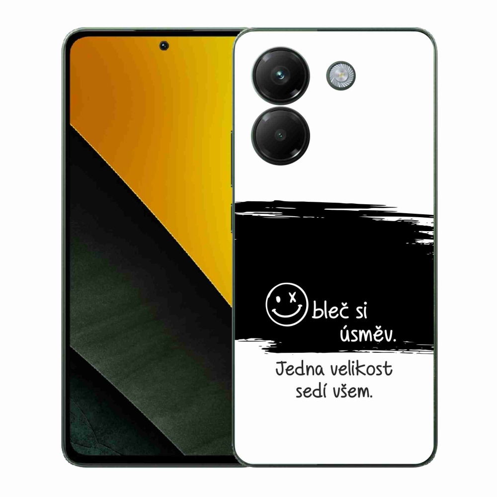 Gelový kryt mmCase na Xiaomi Poco M7 Pro 5G - vtipný text 8 černobílé pozadí