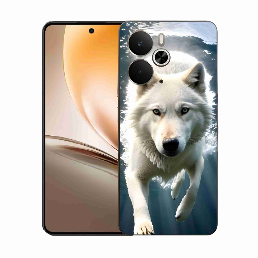 Gelový kryt mmCase na Realme 14 5G - bílý vlk
