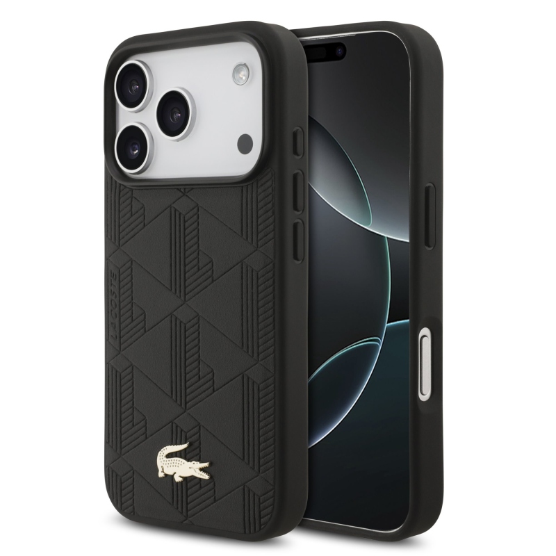 Lacoste PU Nomogramme Gold Logo MagSafe Zadní Kryt pro iPhone 17 Pro Black