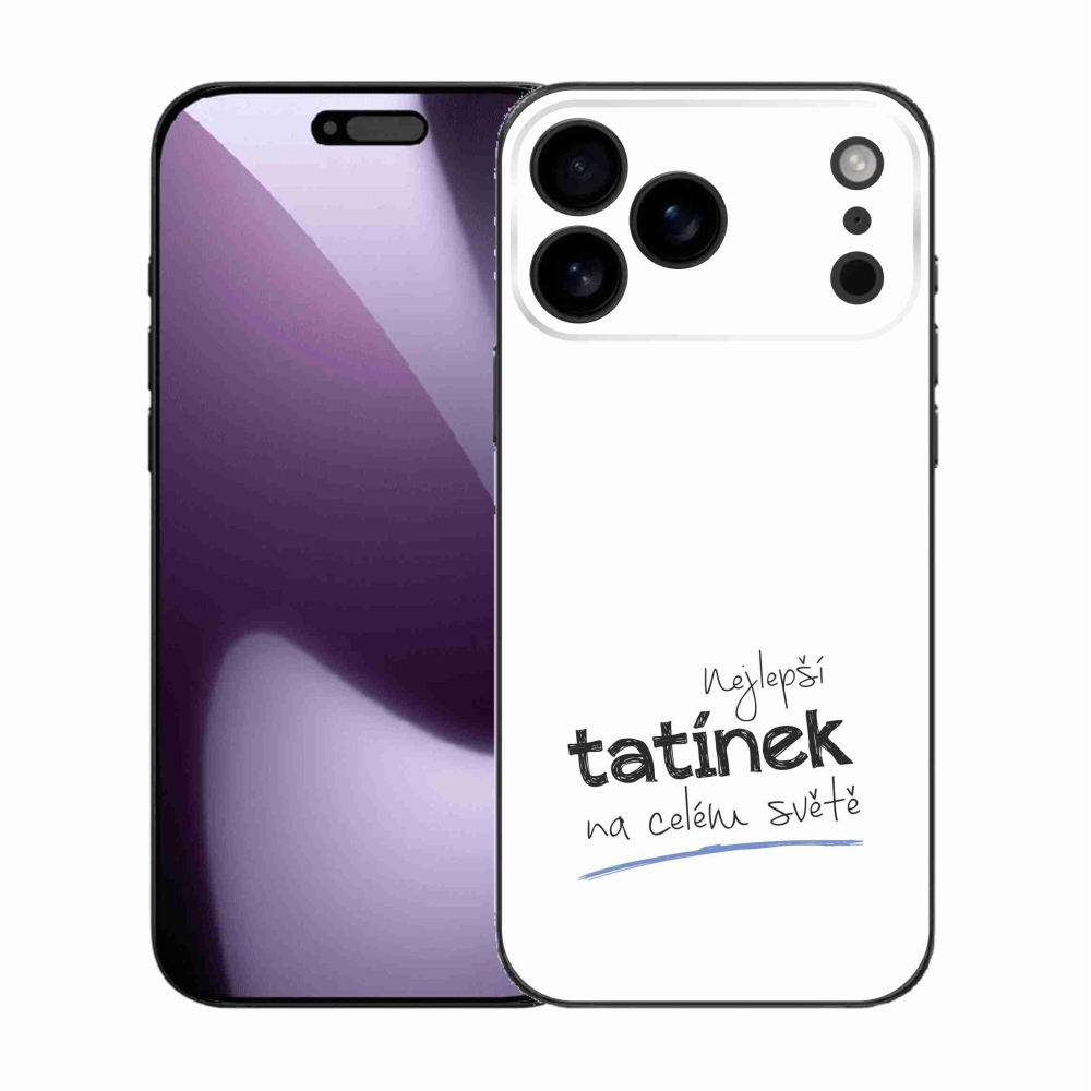 Gelový kryt mmCase na iPhone 17 Pro Max - nejlepší tatínek 4 bílé pozadí