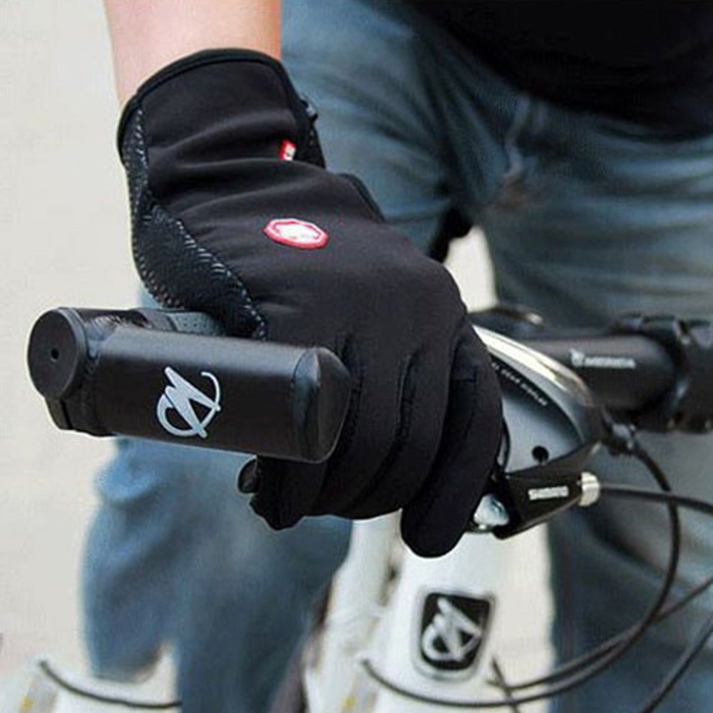 Outdoorové větruodolné dotykové rukavice v černé barvě - velikost XL