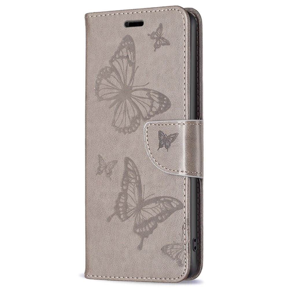 Butterfly knížkové pouzdro na Samsung Galaxy A15 4G/5G - šedé