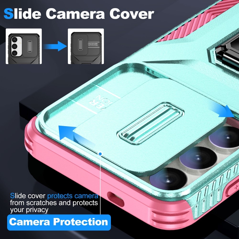 Slip odolný kryt na Samsung Galaxy S24+/S25+ - modrozelený/růžový