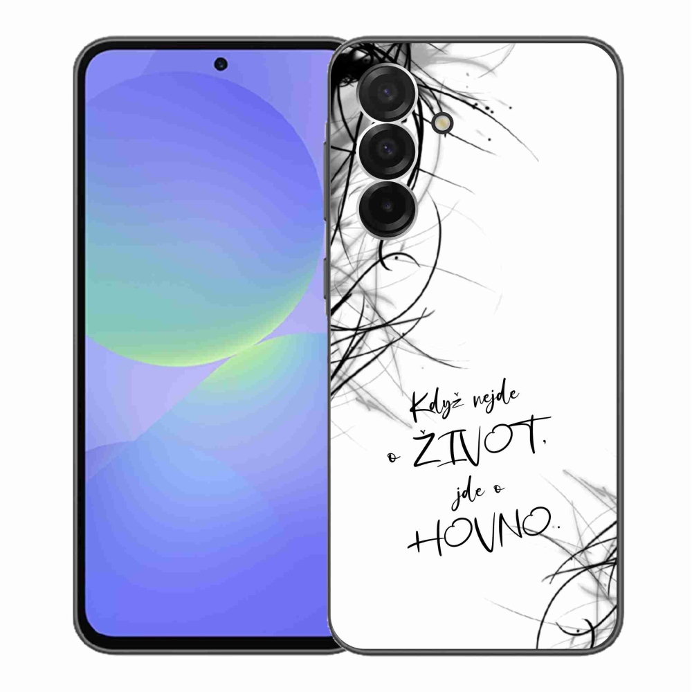 Gelový kryt mmCase na Samsung Galaxy A36 5G - vtipný text 16 bílé pozadí