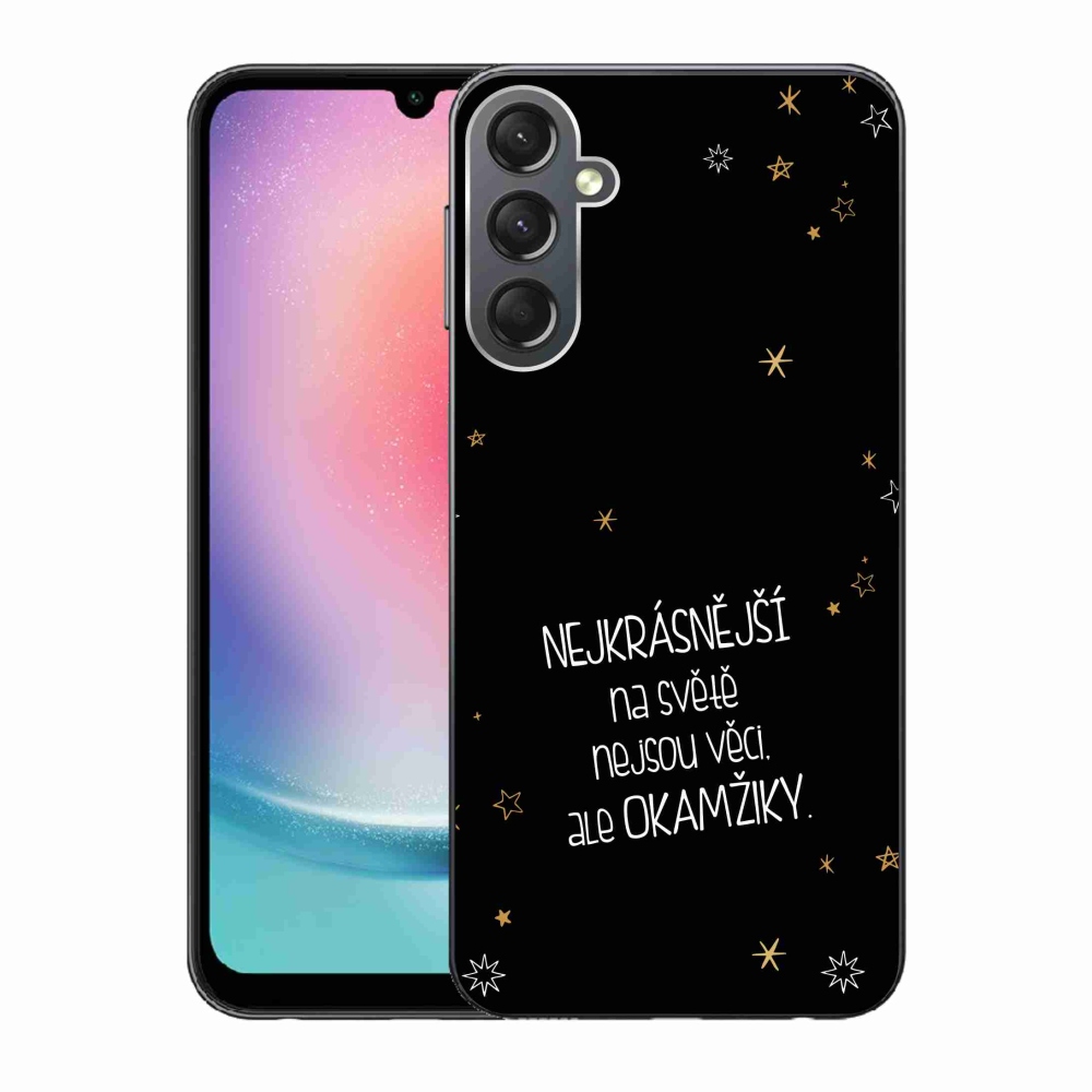 Gelový kryt mmCase na Samsung Galaxy A24 - citát 4 černé pozadí