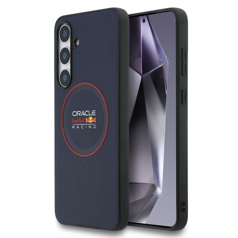 Red Bull PU Leather Red Ring MagSafe Zadní Kryt pro Samsung Galaxy S25 FE Navy
