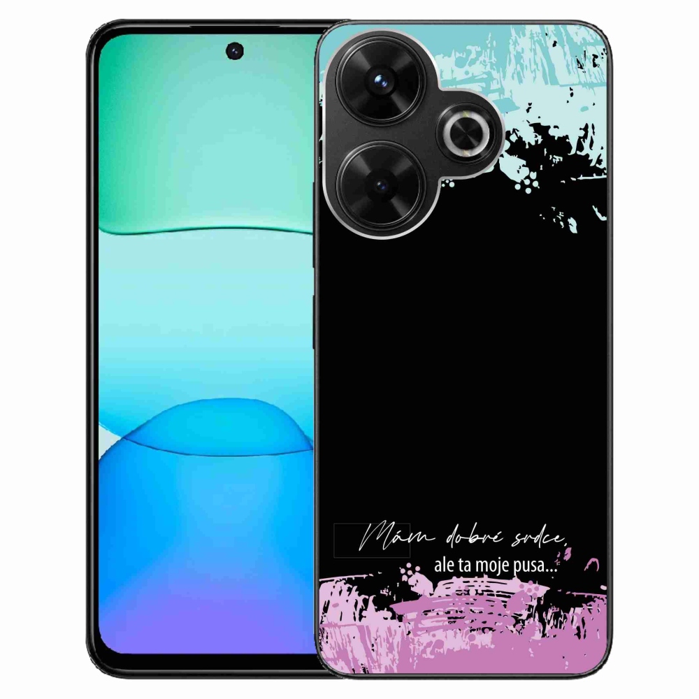 Gelový kryt mmCase na Xiaomi Redmi 13 4G/Poco M6 4G  - vtipný text 3 černé pozadí