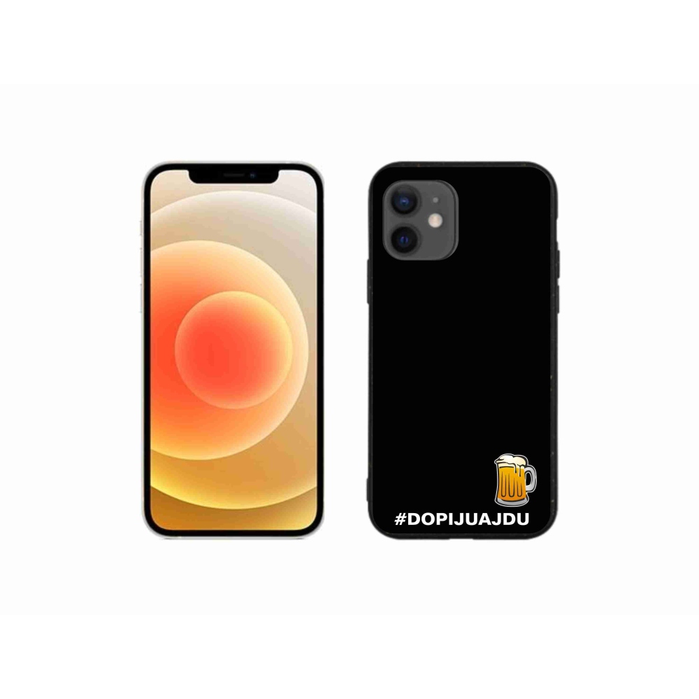 Gelový kryt mmCase na iPhone 12 mini - pivní motiv 1 černé pozadí