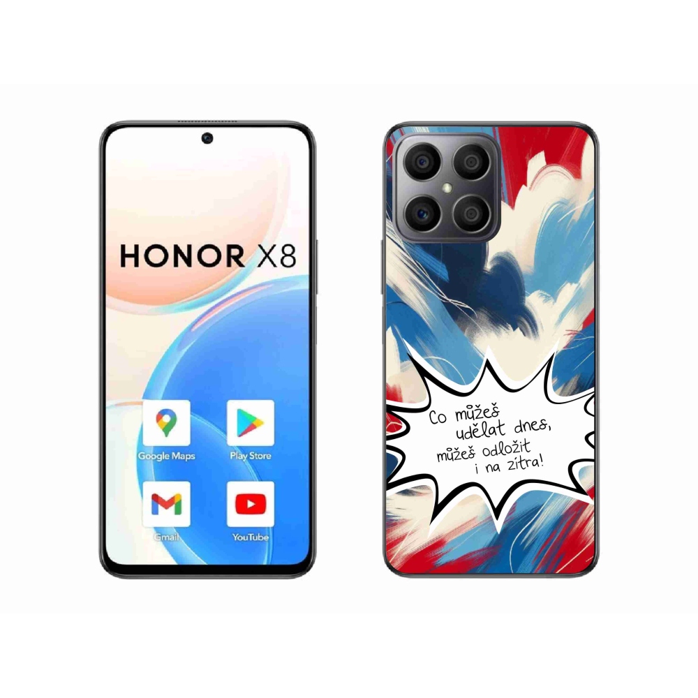 Gelový kryt mmCase na Honor X8 4G - vtipný text 9 bílé pozadí