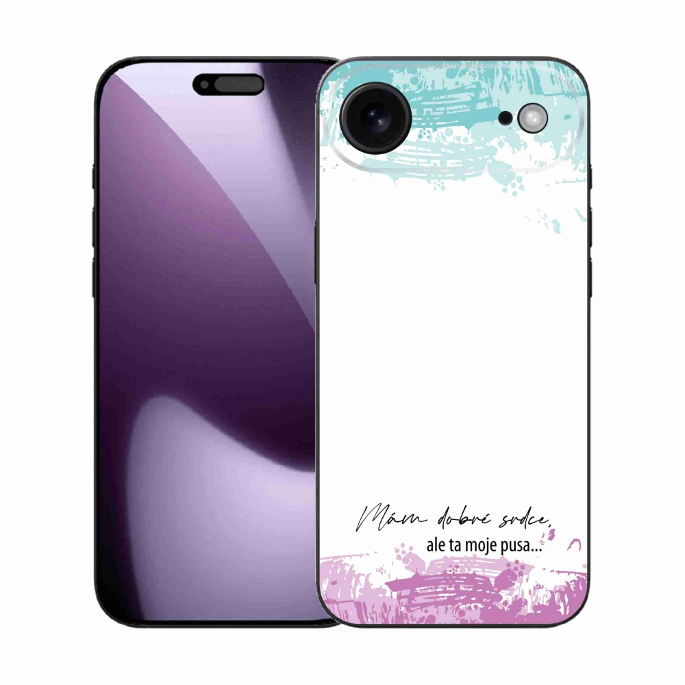Gelový kryt mmCase na iPhone 17 Air - vtipný text 3 bílé pozadí