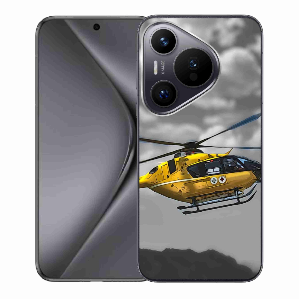 Gelový kryt mmCase na Huawei Pura 70 - žlutá helikoptéra