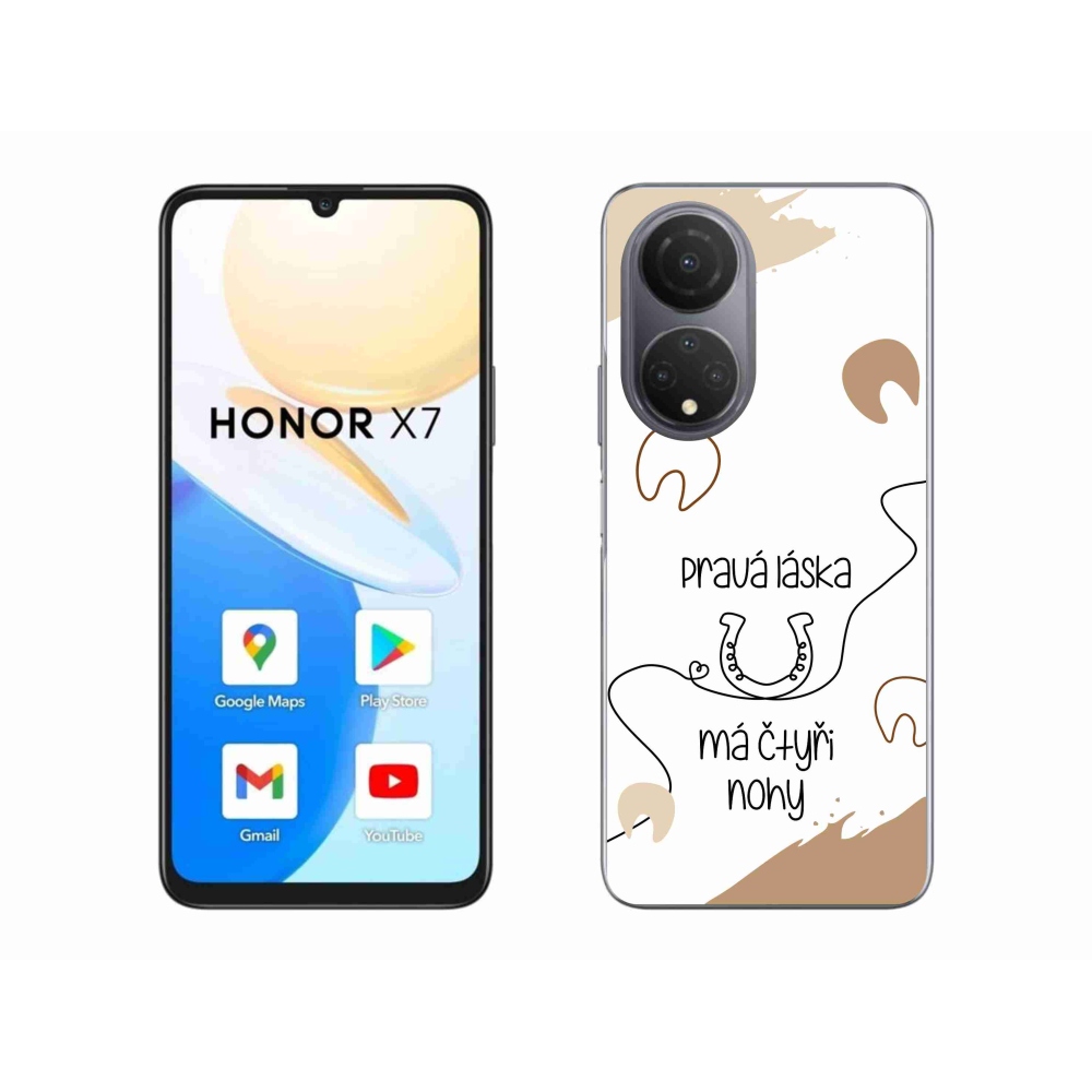 Gelový kryt mmCase na Honor X7 - koňský motiv bílé pozadí