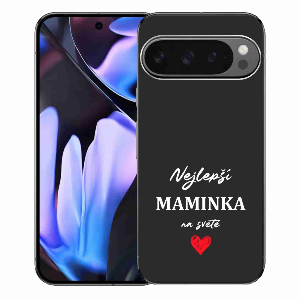 Gelový kryt mmCase na Google Pixel 9 Pro XL - nejlepší maminka 1 černé pozadí
