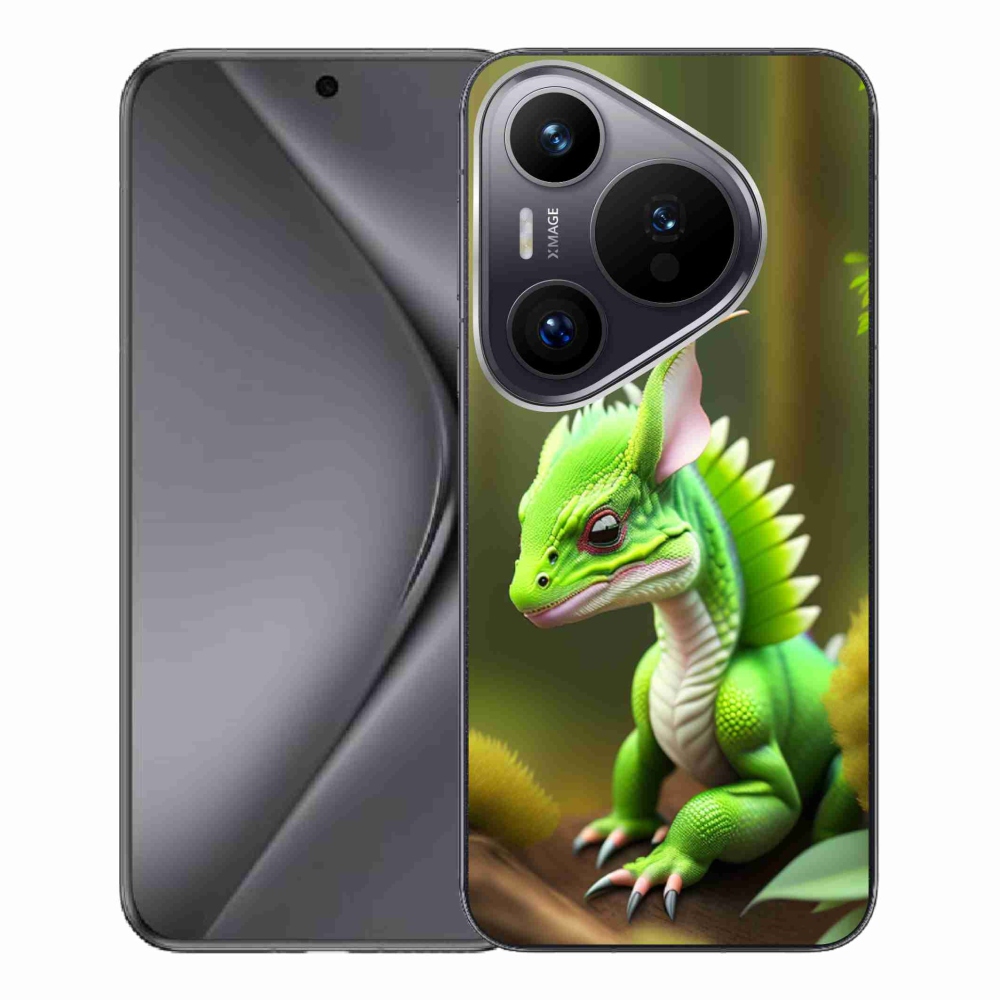 Gelový kryt mmCase na Huawei Pura 70 Pro - zelený dráček
