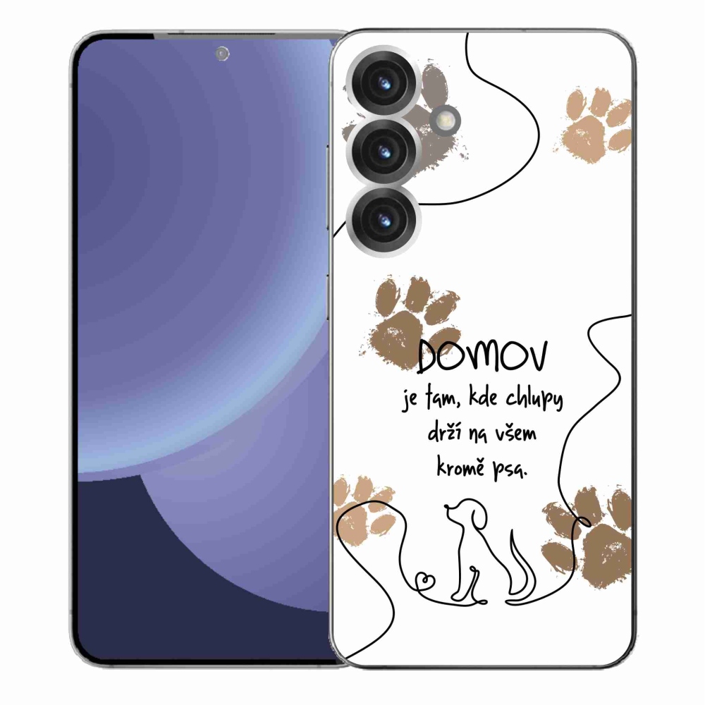 Gelový kryt mmCase na Samsung Galaxy S25+ - psí motiv bílé pozadí