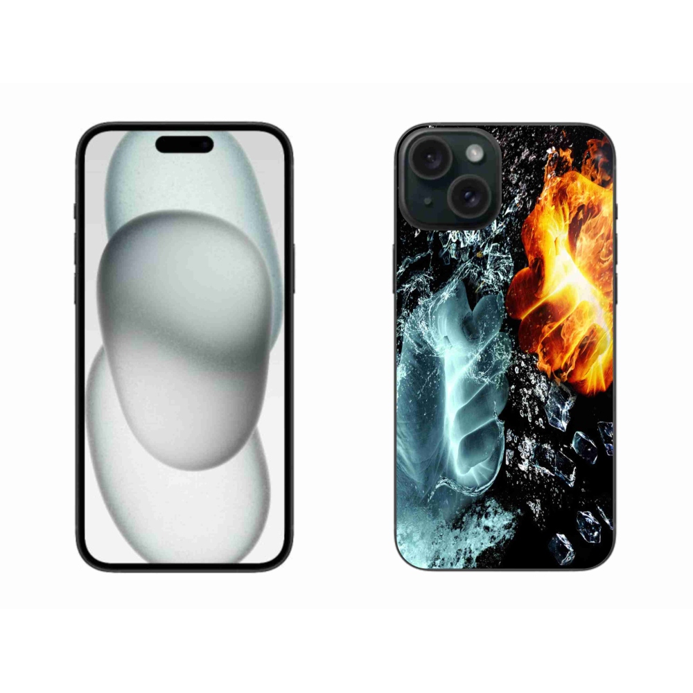 Gelový kryt mmCase na iPhone 15 Plus - voda a oheň