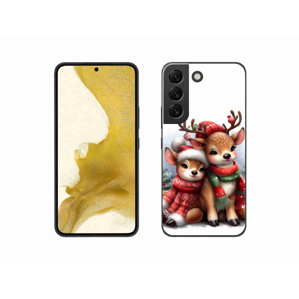 Gelový kryt mmCase na Samsung Galaxy S22 5G - vánoční sobi