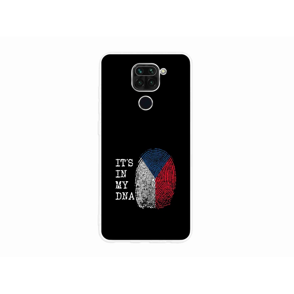 Gelový kryt mmCase na Xiaomi Redmi Note 9 - vlajka otisk prstu černé pozadí