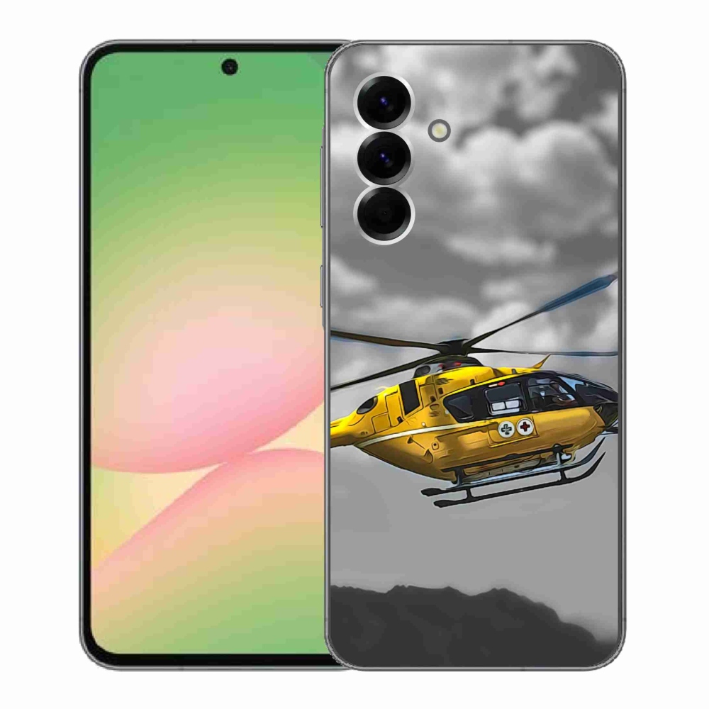 Gelový kryt mmCase na Samsung Galaxy A56 5G - žlutá helikoptéra