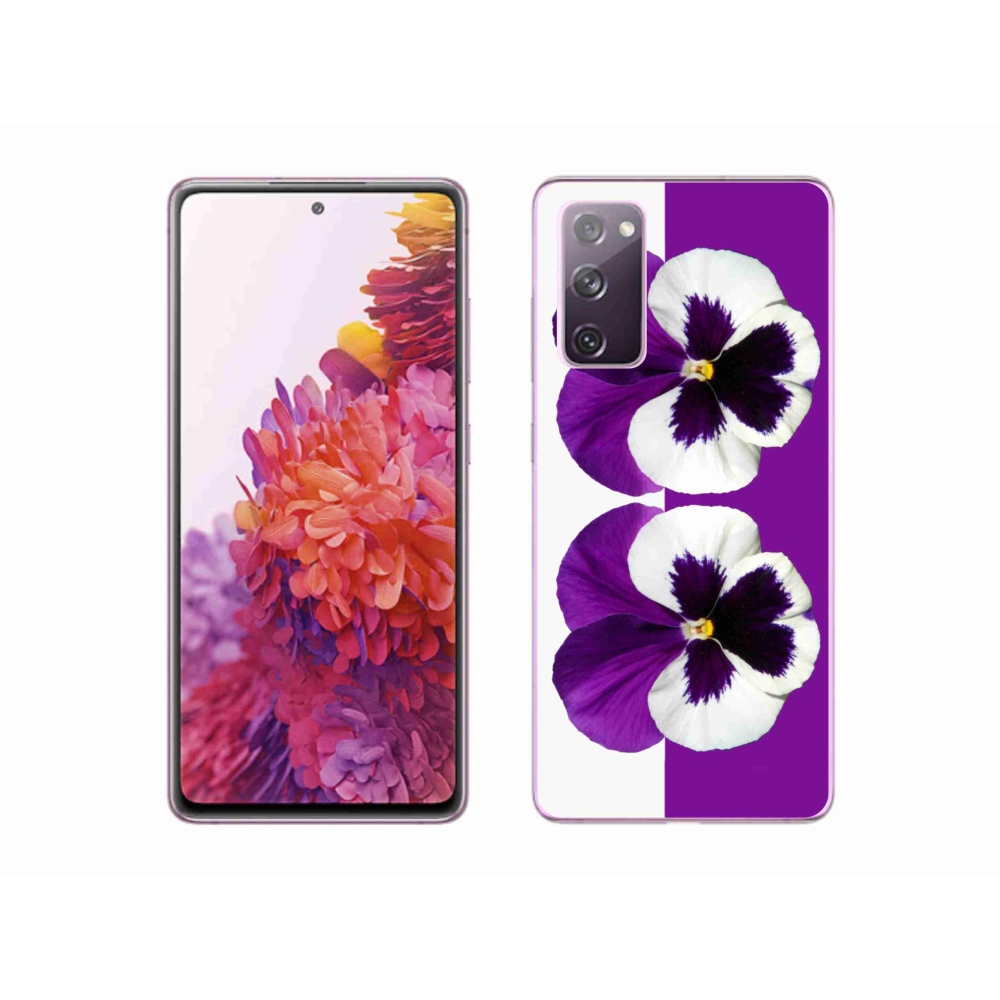 Gelový kryt mmCase na Samsung Galaxy S20 FE - fialovobílý květ