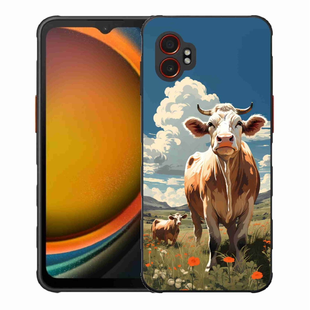 Gelový kryt mmCase na Samsung Galaxy Xcover 7 Pro - krávy na louce