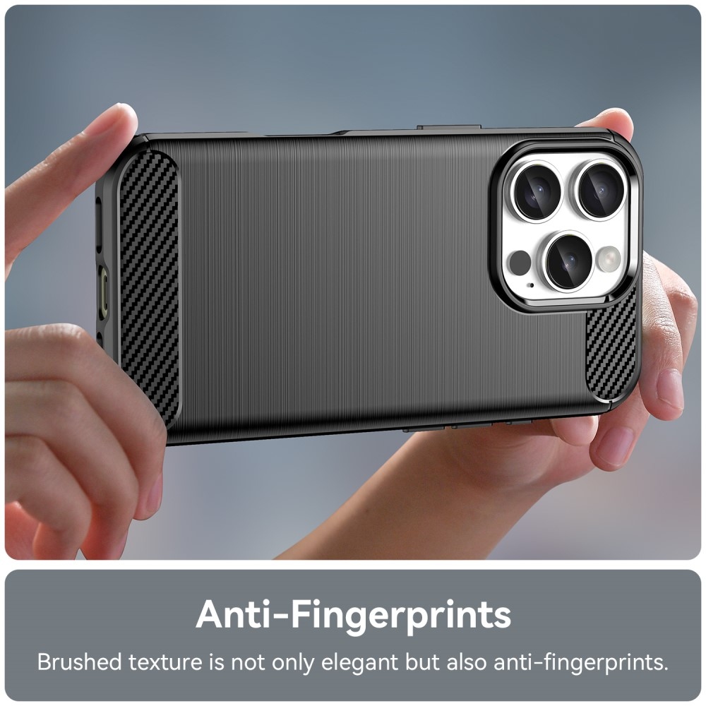 Carbon odolný gelový obal na iPhone 16 Pro - černý