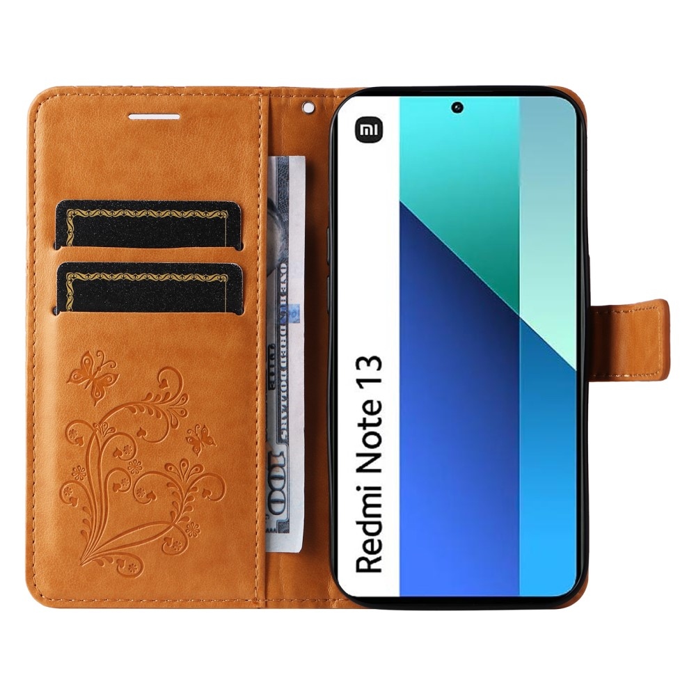 Big Butterfly knížkové pouzdro na Xiaomi Redmi Note 13 - žluté