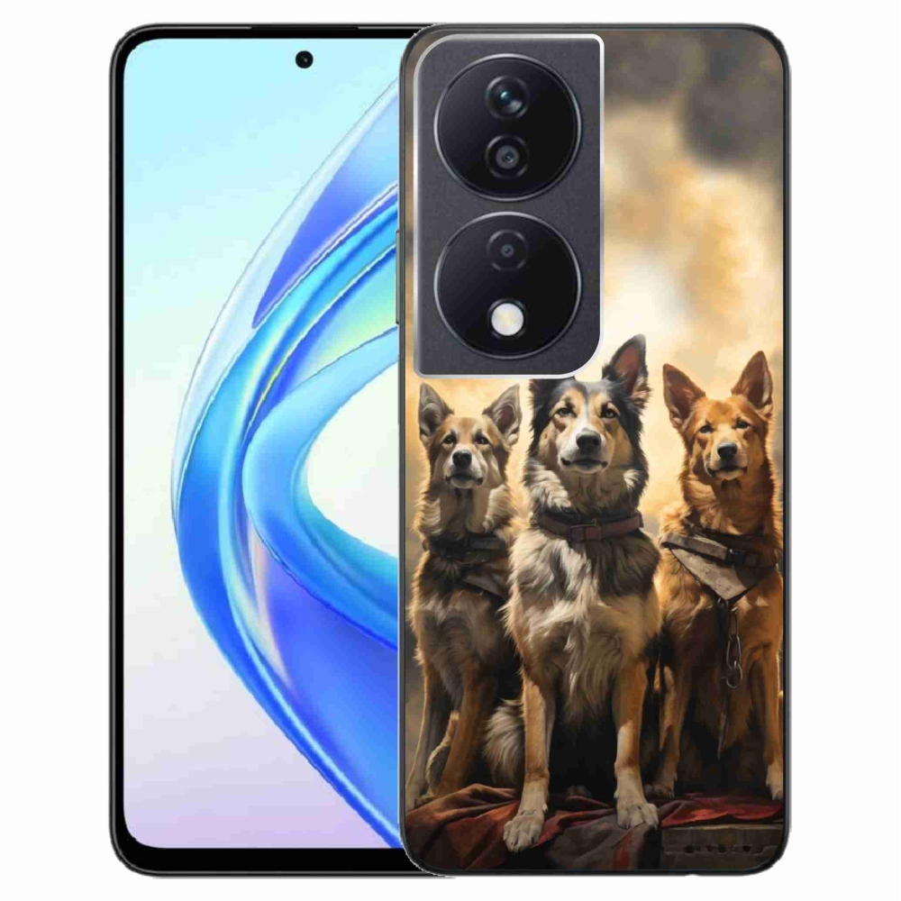 Gelový kryt mmCase na Honor X7b/Honor 90 Smart - tři psi