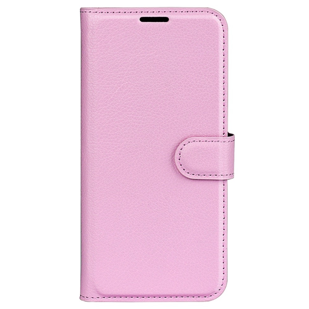 Litchi knížkové pouzdro na Samsung Galaxy S24+ - růžové