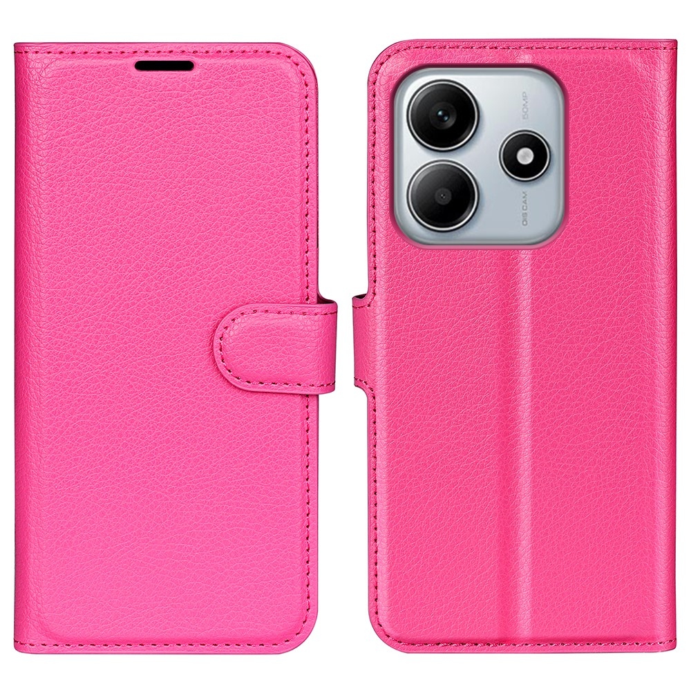 Litchi knížkové pouzdro na Xiaomi Redmi Note 14 5G - rose