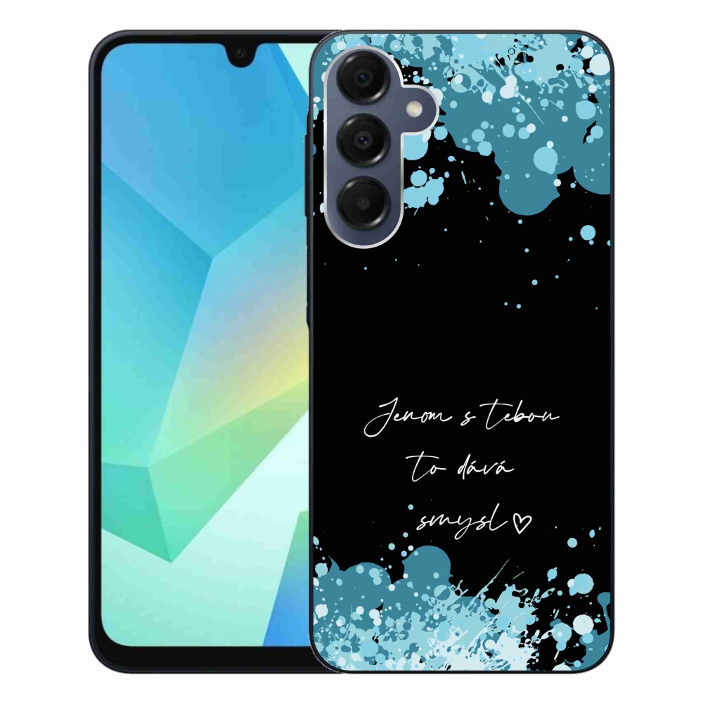 Gelový kryt mmCase na Samsung Galaxy A16 4G/5G - zamilovaný text černé pozadí