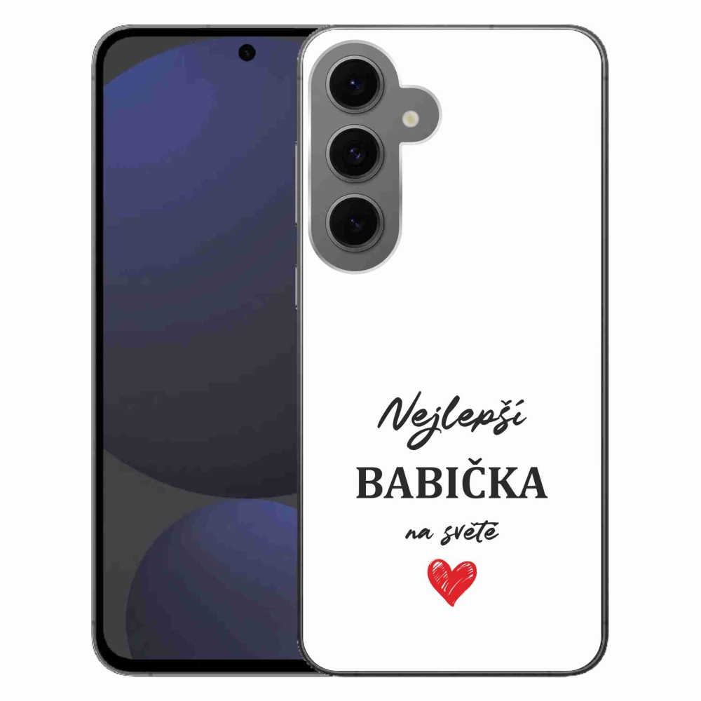 Gelový kryt mmCase na Samsung Galaxy S24 FE - nejlepší babička 1 bílé pozadí
