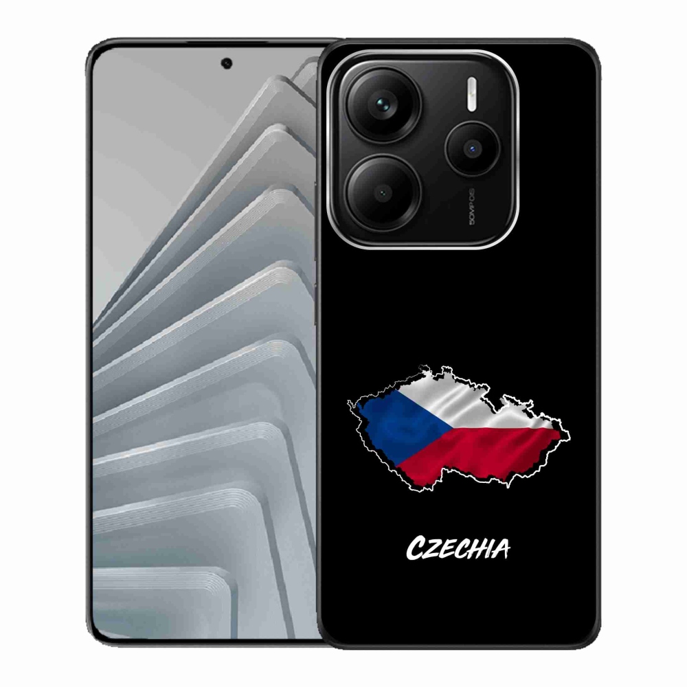 Gelový kryt mmCase na Xiaomi Redmi Note 14 5G - Czechia černé pozadí