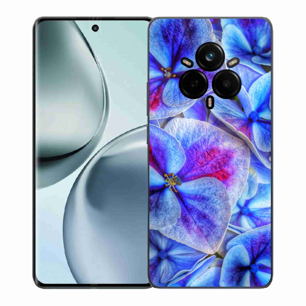 Gelový kryt mmCase na Realme 14 Pro+ 5G - modré květy 1