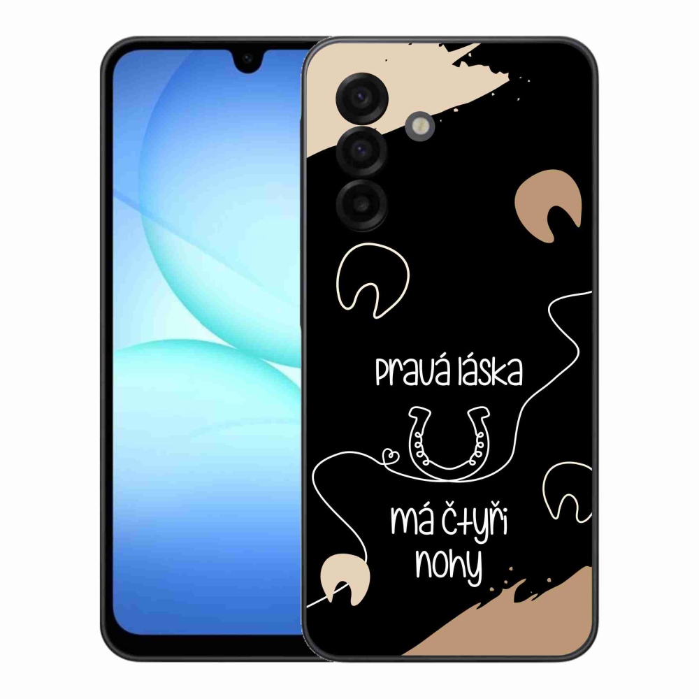 Gelový kryt mmCase na Samsung Galaxy A17 4G/5G - koňský motiv černé pozadí