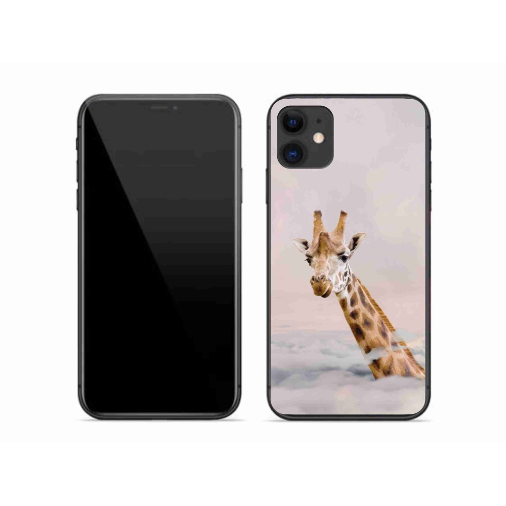 Gelový kryt mmCase na iPhone 11 - žirafa v oblacích