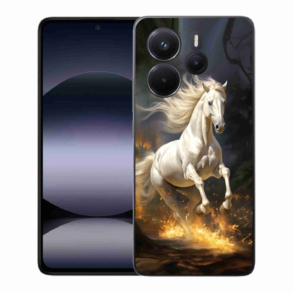 Gelový kryt mmCase na Xiaomi Redmi Note 14 - bílý kůň 2