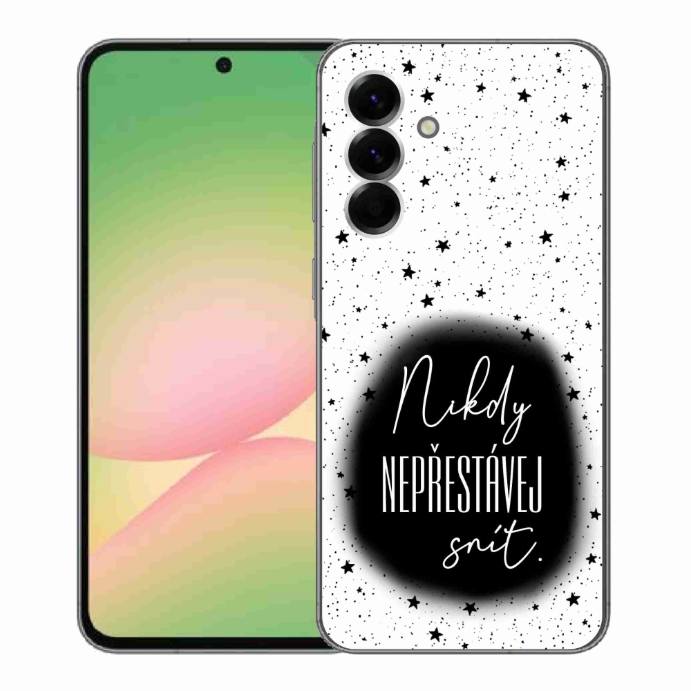 Gelový kryt mmCase na Samsung Galaxy A56 5G - citát 1 černobílé pozadí