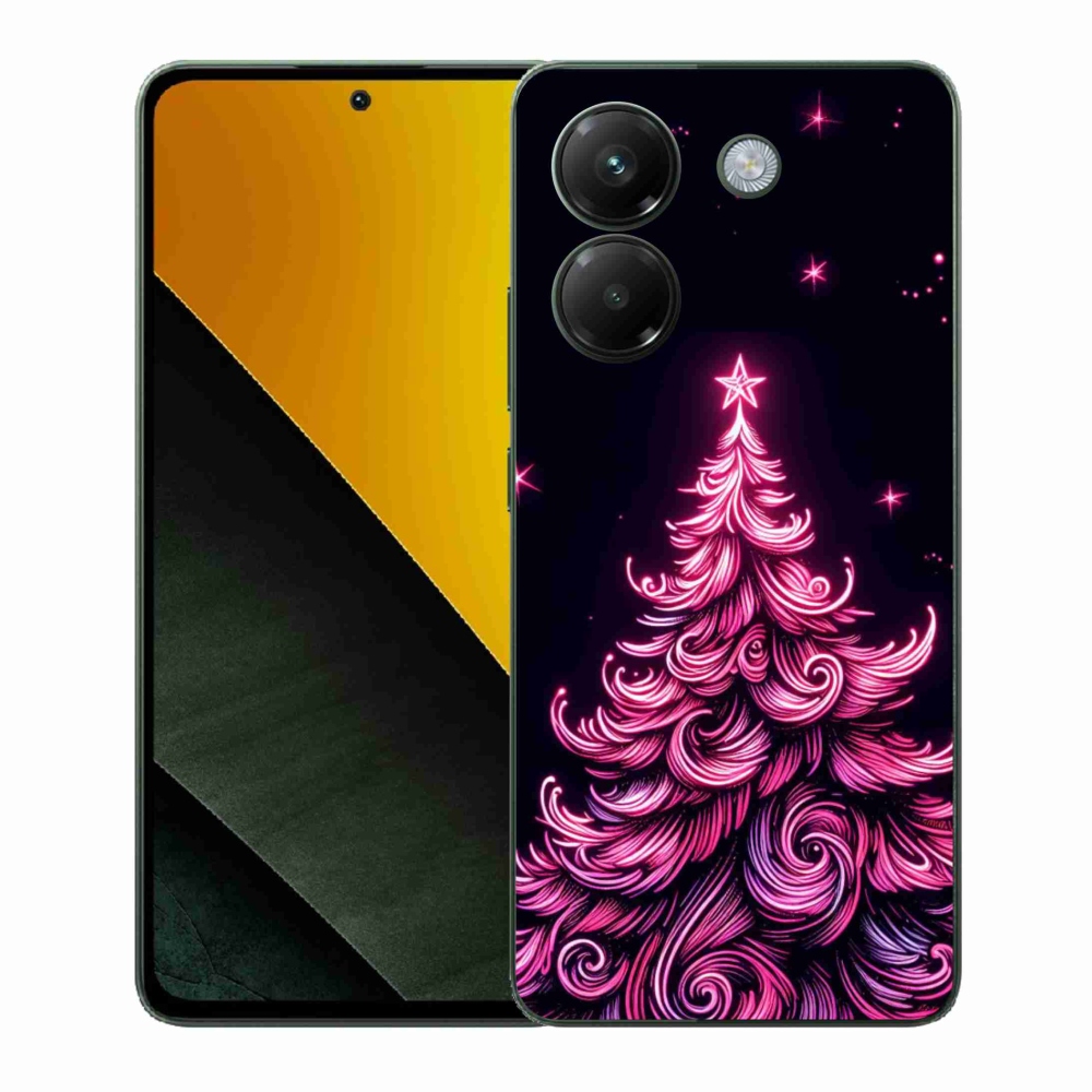 Gelový kryt mmCase na Xiaomi Poco M7 Pro 5G - neonový vánoční stromek 2