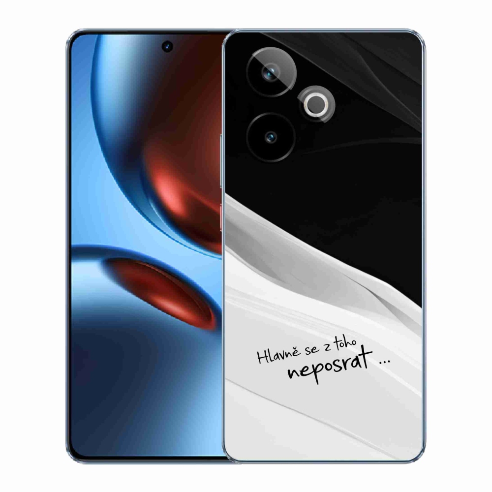Gelový kryt mmCase na Realme GT 7 5G/GT 7T 5G - vtipný text 13 bíločerné pozadí
