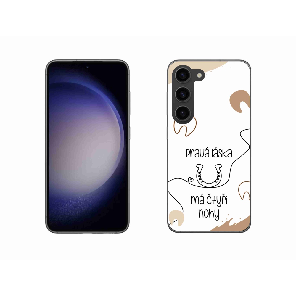 Gelový kryt mmCase na Samsung Galaxy S23 5G - koňský motiv bílé pozadí