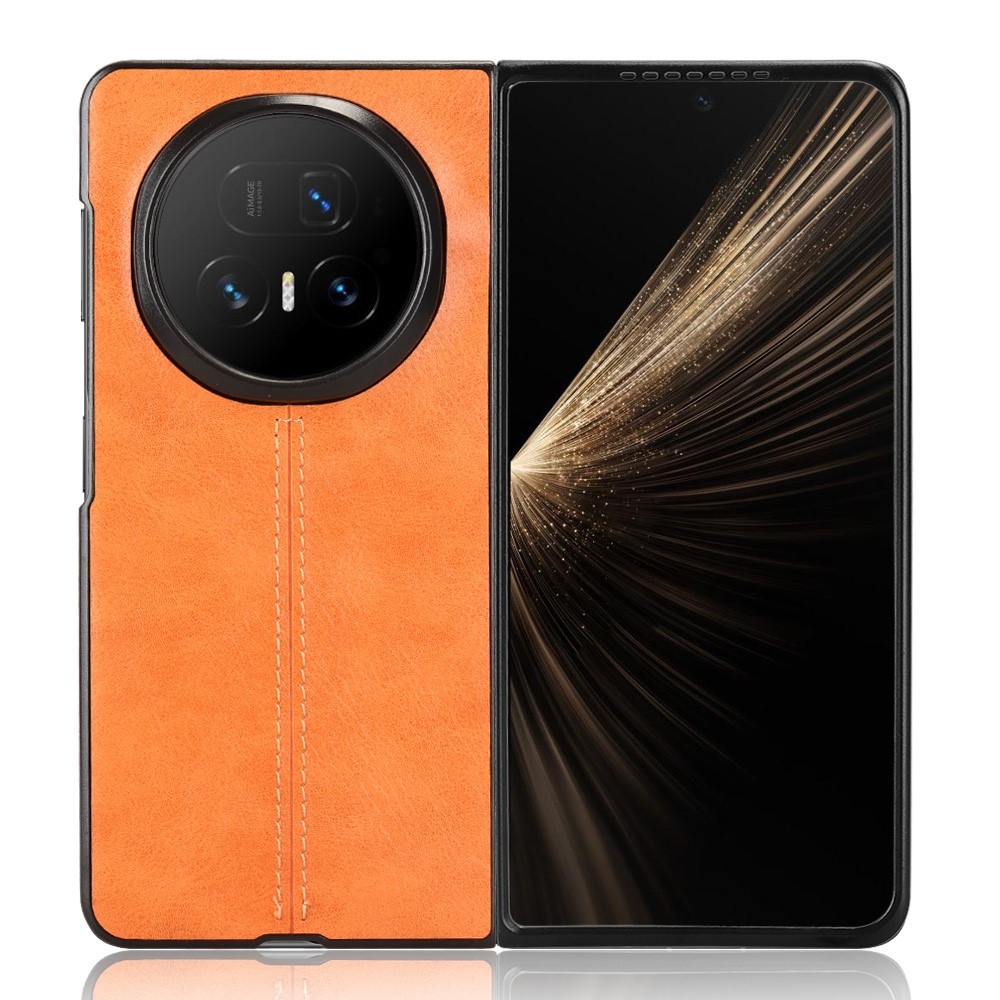 Stitchi plastový obal potažený umělou kůží na mobil Honor Magic V5 - oranžový