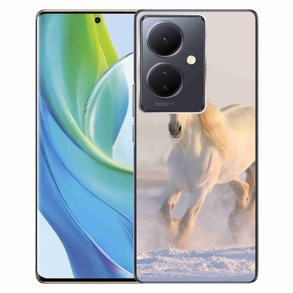 Gelový obal mmCase na Vivo V29 Lite 5G - kůň ve sněhu