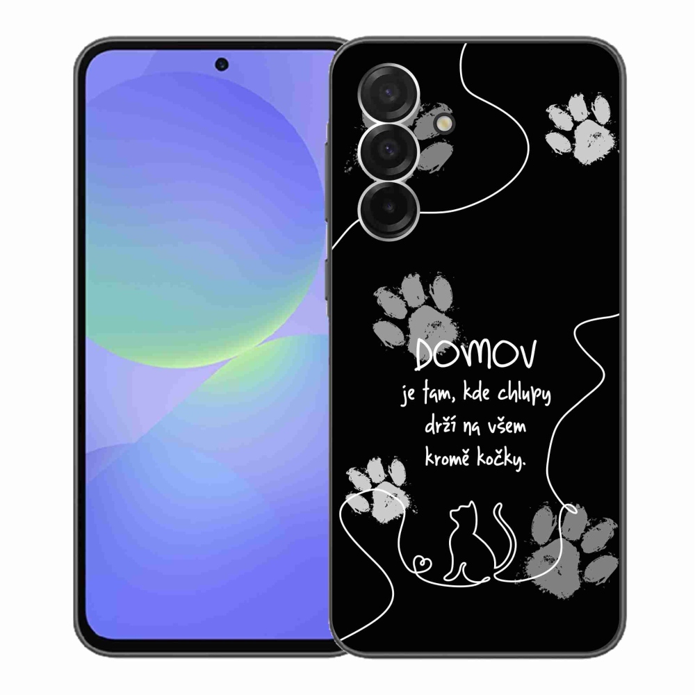 Gelový kryt mmCase na Samsung Galaxy A36 5G - kočičí motiv černé pozadí
