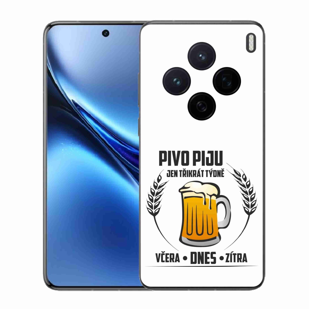 Gelový kryt mmCase na Vivo X200 5G - pivní motiv bílé pozadí
