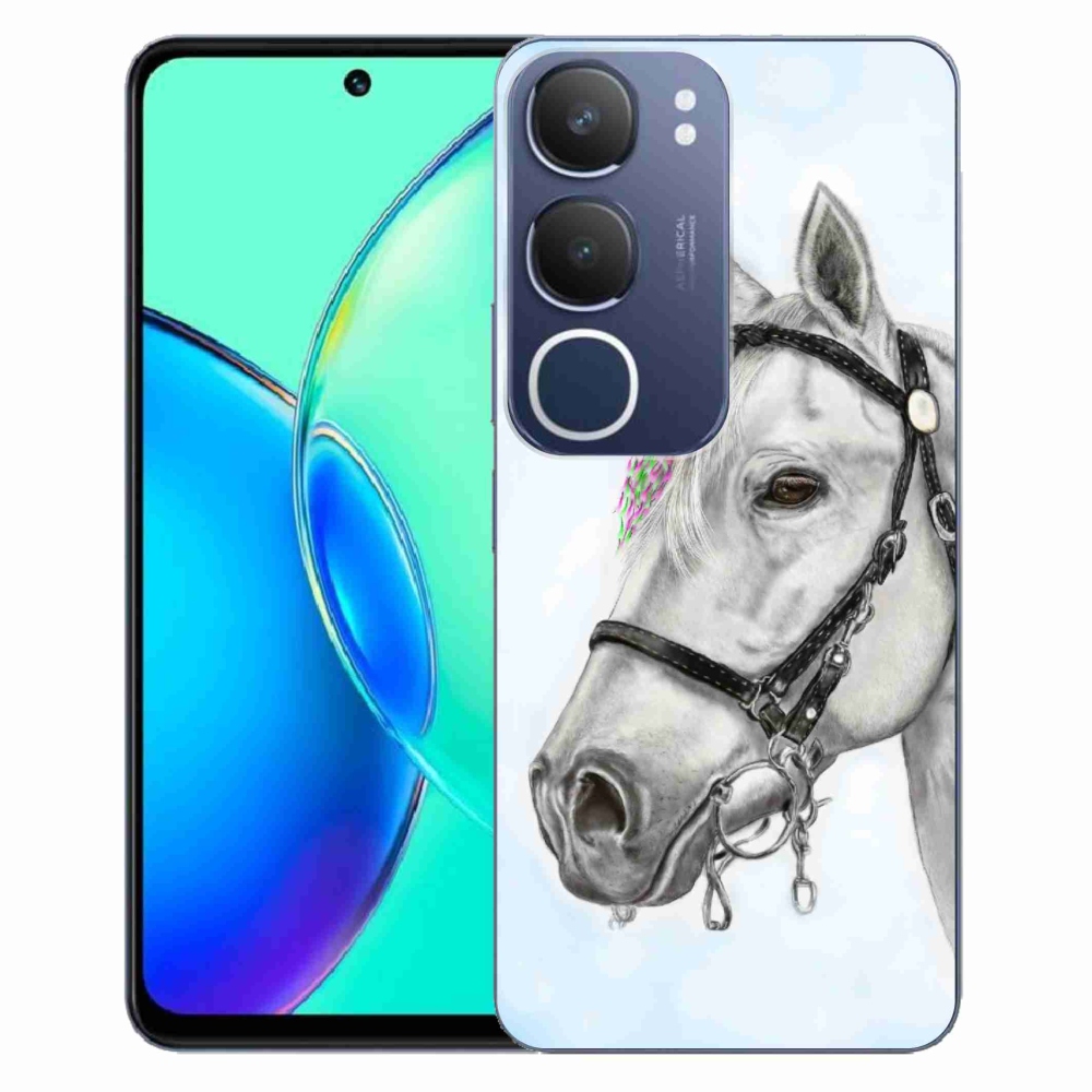 Gelový kryt mmCase na Vivo Y19s - bílý kůň 1